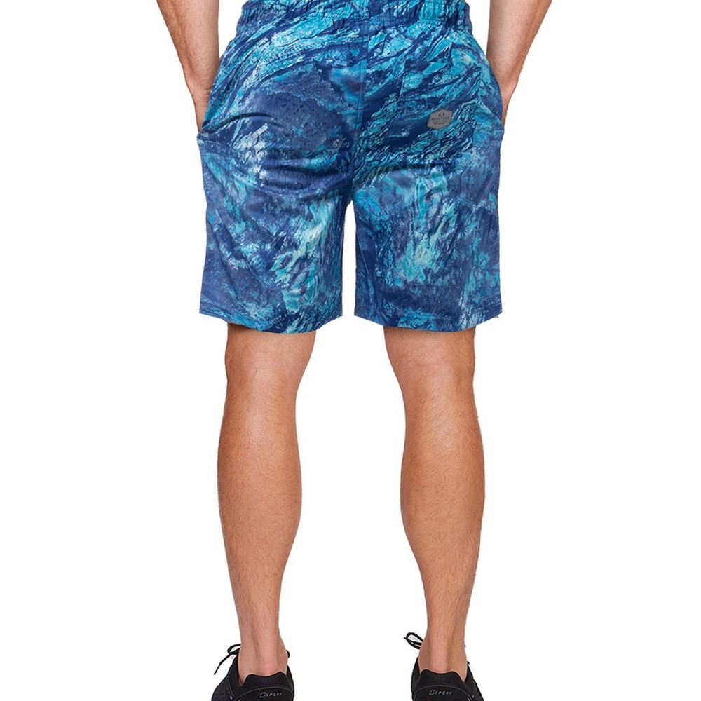 NWT REALTREE OHANA Men's Blue Patterned Swim Shorts Sz Small - Picture 2 of 7